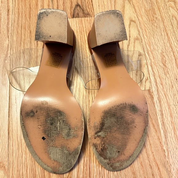 Brown Chunky Heel with Clear Straps - Picture 4 of 4